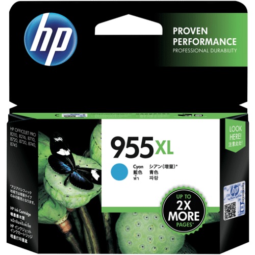 Mực in HP 955XL High Yield Cyan Original Ink Cartridge (L0S63AA)